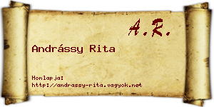 Andrássy Rita névjegykártya